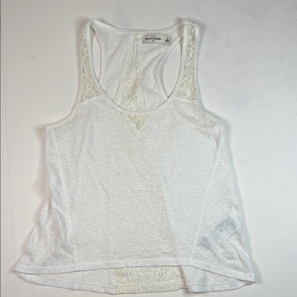 Abercrombie Kids White Relaxed Crop Tank Top‎ - Picture 1 of 5